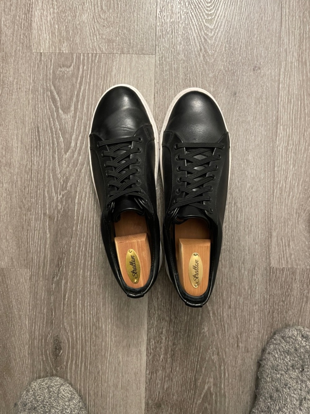 Thursday boot company black premier low top sneakers with cedar shoe trees
